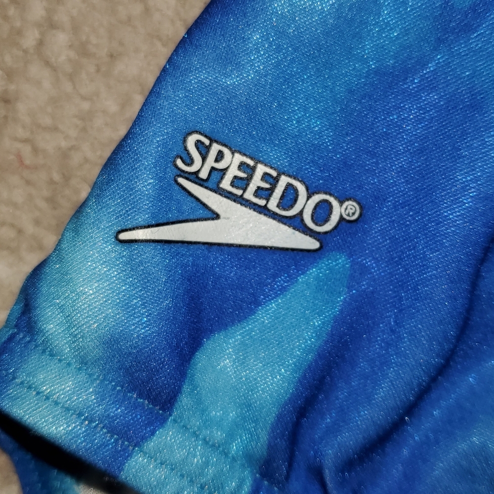 5 for $25 | Vintage Speedo Abstract Blue One Piece Swimsuit - Picture 4 of 16